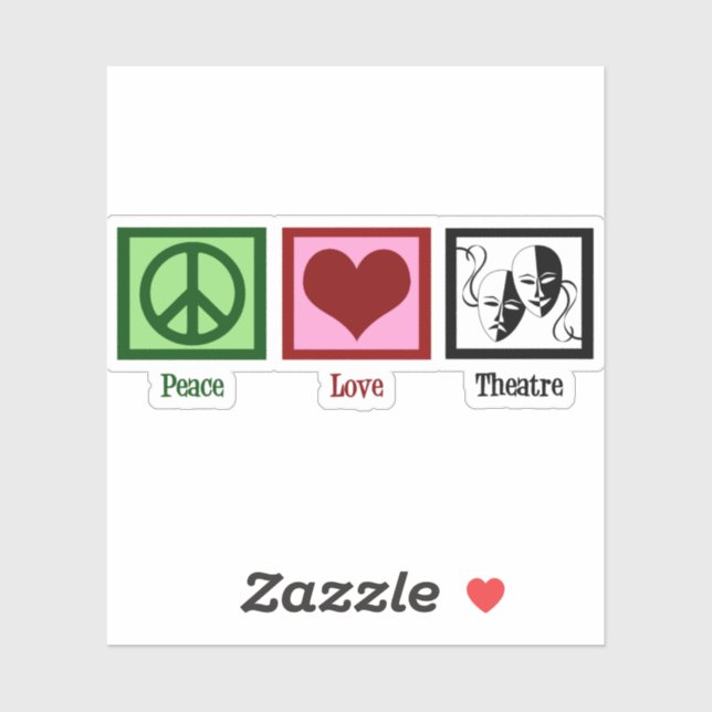 Peace Love Theatre Actor Sticker (Sheet)