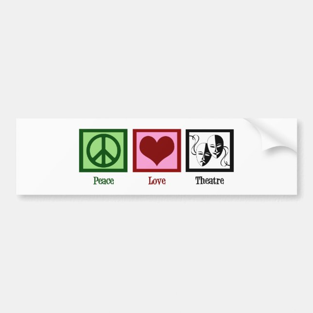 Peace Love Theatre Bumper Sticker (Front)