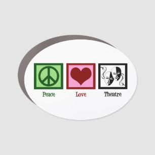 Peace Love Theatre Car Magnet