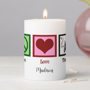 Peace Love Theatre Club Cute Custom Actor Pillar Candle