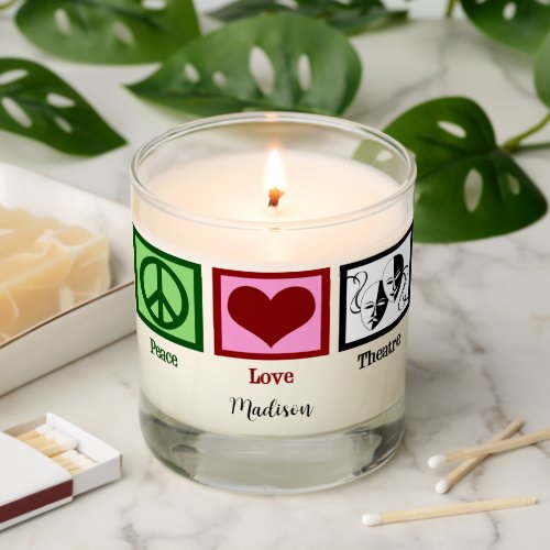 Peace Love Theatre Club Cute Custom Actor Scented Candle