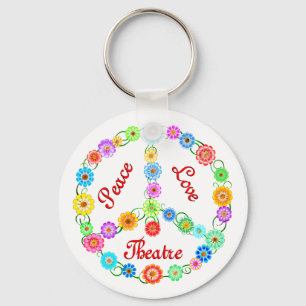 Peace Love Theatre Keychain