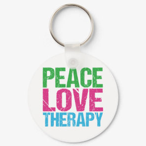Peace Love Therapy Keychain