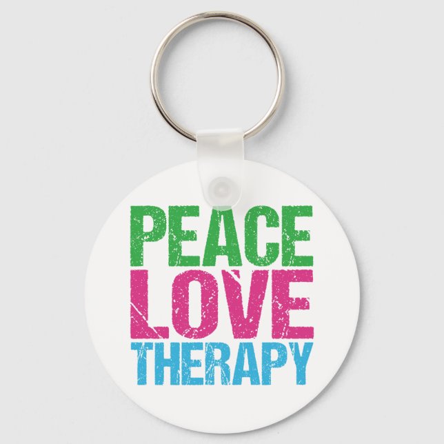 Peace Love Therapy Keychain (Front)
