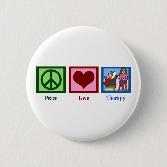 Peace Love Therapy Pinback Button (Front)
