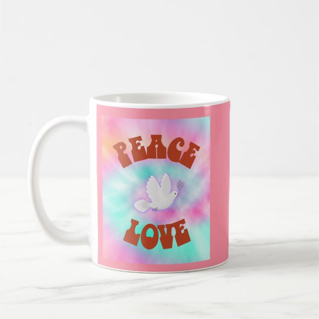 Peace Love Tie Dye Coffee Mug (Left)