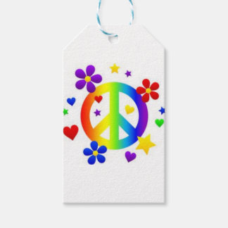 PEACE LOVE TIE DYE HIPPIE SYMBOL GIFT TAGS