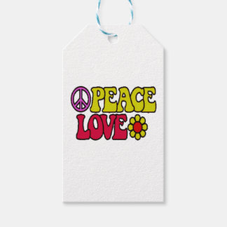 PEACE LOVE TIE DYE HIPPIE SYMBOL GIFT TAGS