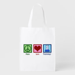 Peace Love Toxicology Cute Toxicologist Grocery Bag