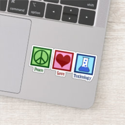 Peace Love Toxicology Cute Toxicologist Laptop Sticker