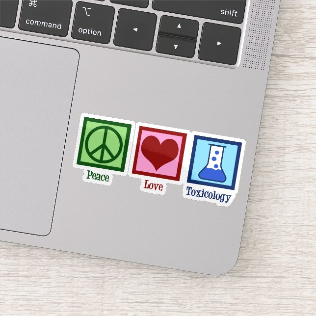 Peace Love Toxicology Cute Toxicologist Laptop Sticker (Detail)