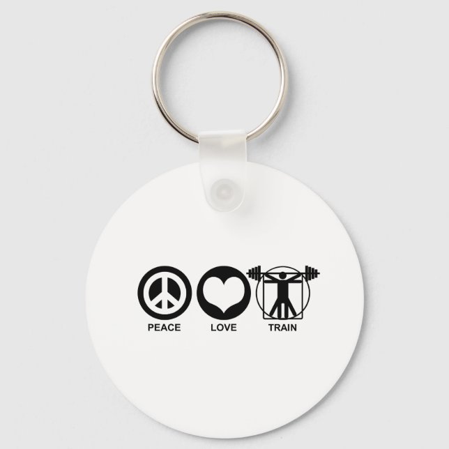 Peace Love Train Keychain (Front)