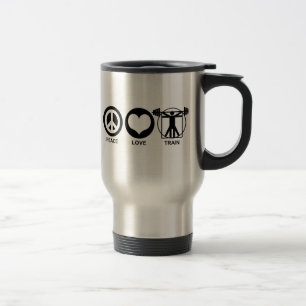 Peace Love Train Travel Mug