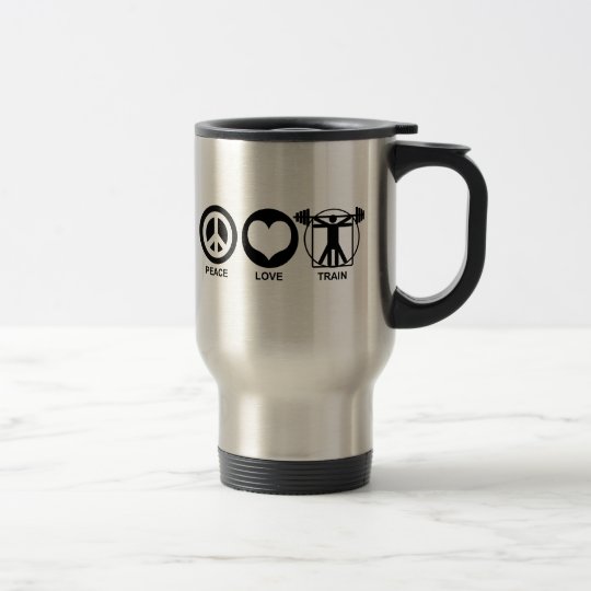 Peace Love Train Travel Mug
