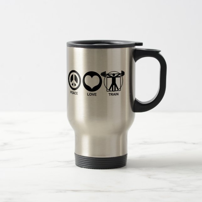 Peace Love Train Travel Mug (Right)