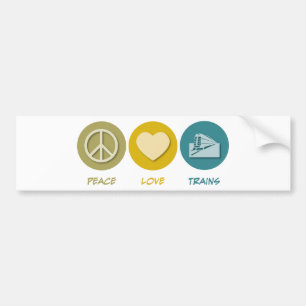 Peace Love Trains Bumper Sticker