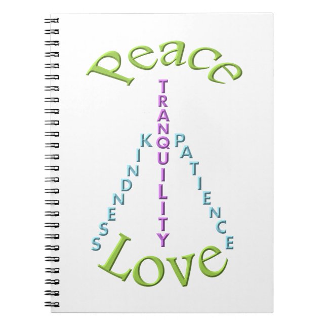 Peace Love Tranquility Kindness Notebook (Front)