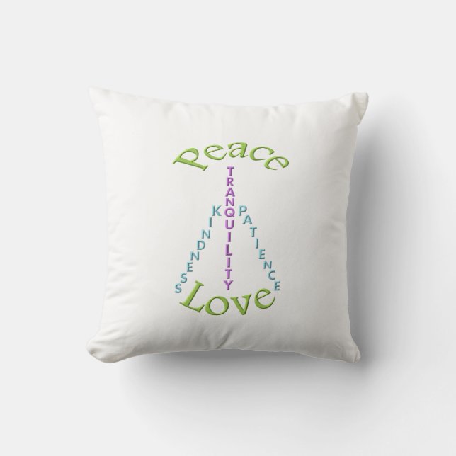 Peace Love Tranquility Kindness Pillow (Front)