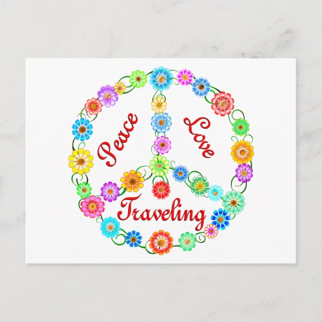 Peace Love Traveling Postcard (Front)