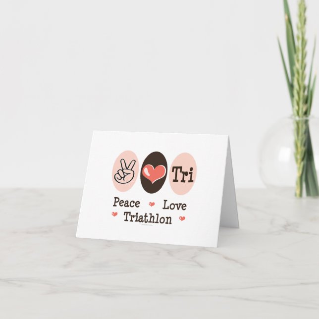 Peace Love Tri Note Card (Front)