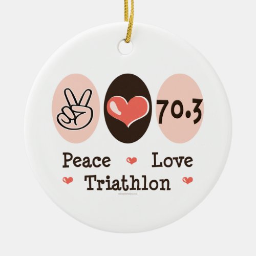 Peace Love Triathlon 703 Ornament