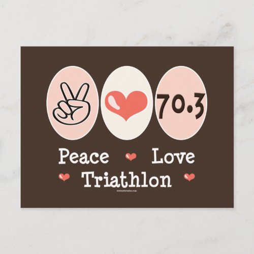 Peace Love Triathlon Postcard