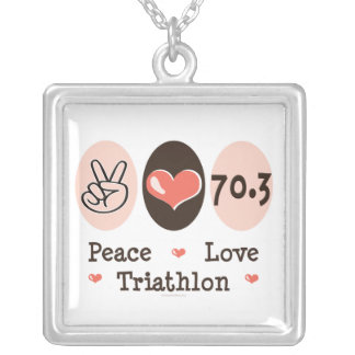 Peace Love Triathlon Sterling Silver Necklace