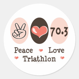 Peace Love Triathlon Stickers