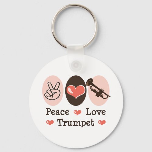 Peace Love Trumpet Key Chain
