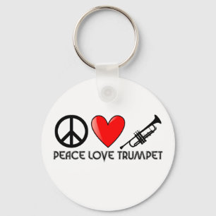 Peace, Love, Trumpet Keychain