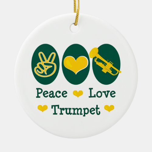 Peace Love Trumpet Ornament