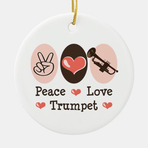 Peace Love Trumpet Ornament