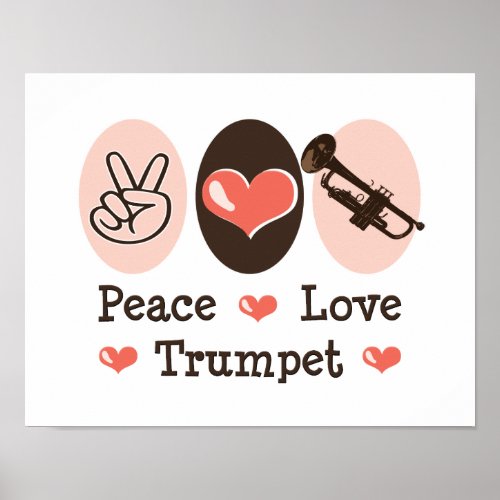Peace Love Trumpet Poster