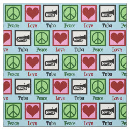 Peace Love Tuba Player Fabric