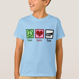 Peace Love Tuba Player Kids T-Shirt