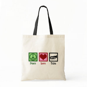 Peace Love Tuba Player Tote Bag