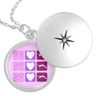 Peace Love Tumble locket Necklace