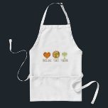 Peace Love Turkey Menorah Adult Apron<br><div class="desc">Trendy peace sign in heart,  beautiful whimsical turkey and menorah says Peace Love Turkey Menorah. © StudioMetzger.com using images © GraphicMarket. All rights reserved.</div>