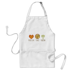 Peace Love Turkey Menorah Adult Apron