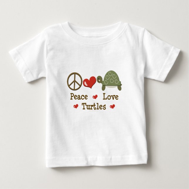 Peace Love Turtles Baby T-shirt (Front)