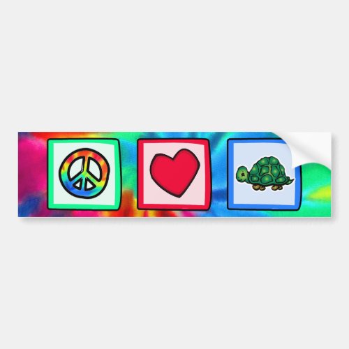Peace Love Turtles Bumper Sticker