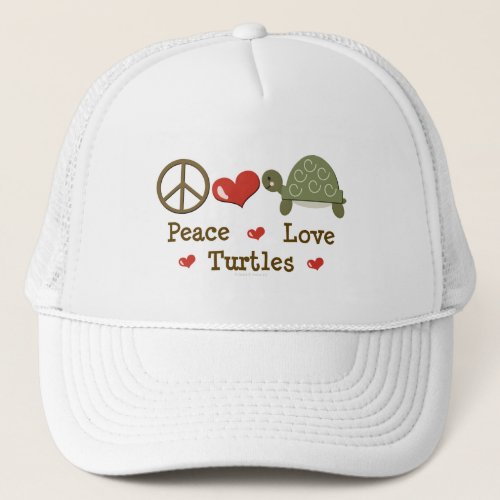 Peace Love Turtles Cap