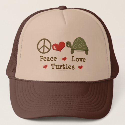 Peace Love Turtles Hat
