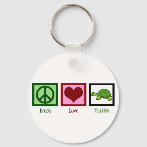 Peace Love Turtles Keychain