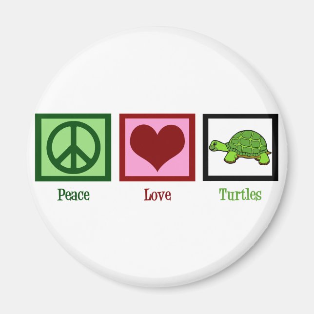 Peace Love Turtles Magnet (Front)