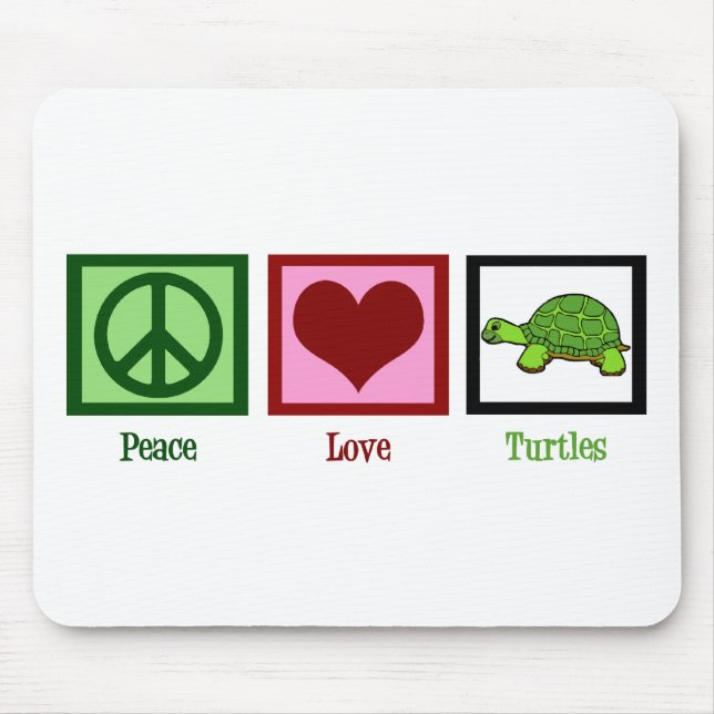 Peace Love Turtles Mouse Pad (Front)