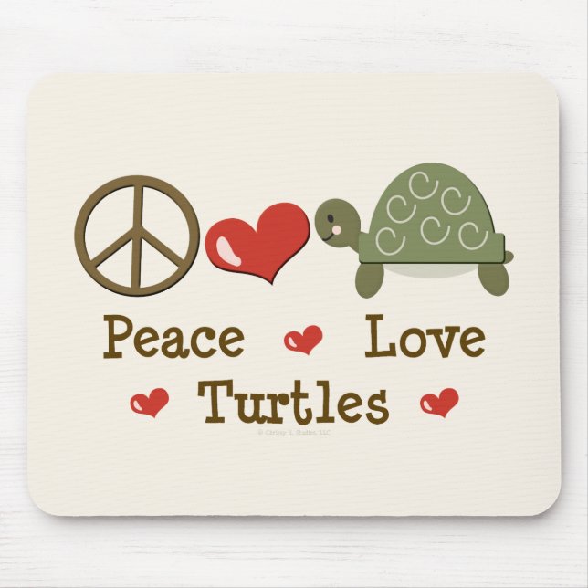 Peace Love Turtles Mousepad (Front)