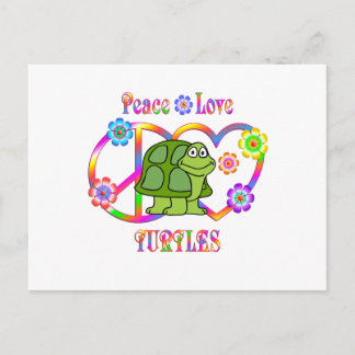 Peace Love Turtles Postcard