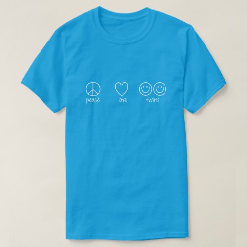 Peace Love Twins Dark T_Shirt