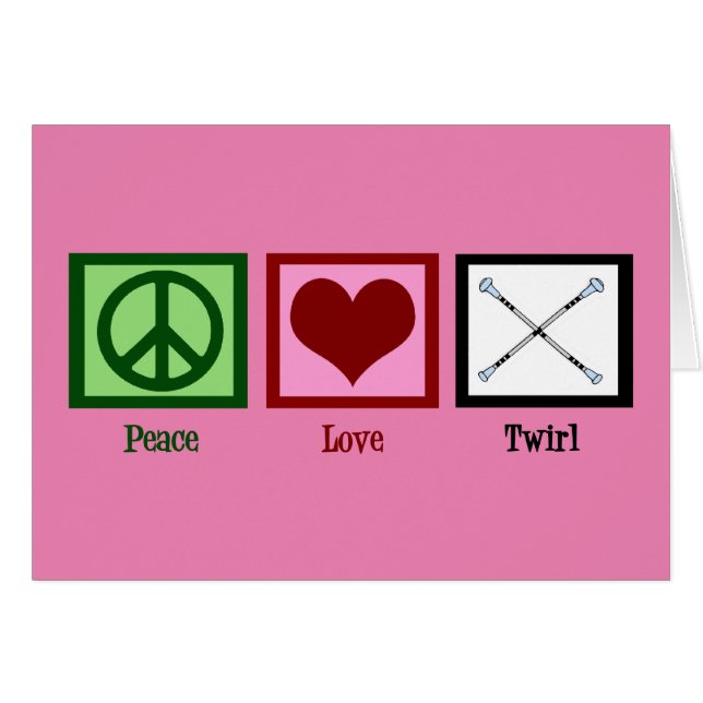 Peace Love Twirl Cards (Front Horizontal)